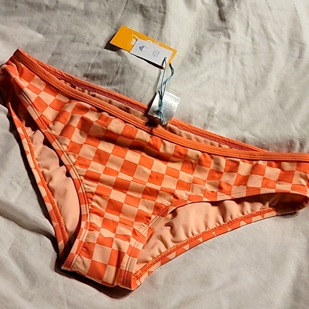 NWT MEDIUM COVERAGE HIPSTER swim bathing suit bottom sherbert orange
